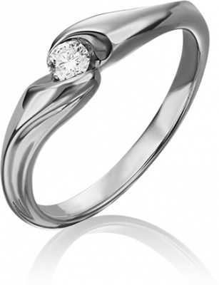 Кольцо помолвочное из золота с бриллиантом р. 19 PLATINA jewelry