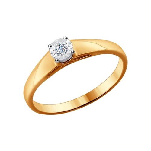 Кольцо помолвочное из золота с бриллиантом р. 20 SOKOLOV Diamonds