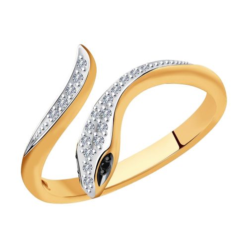 Кольцо разъемное из красного золота р. 17,5 SOKOLOV Diamonds