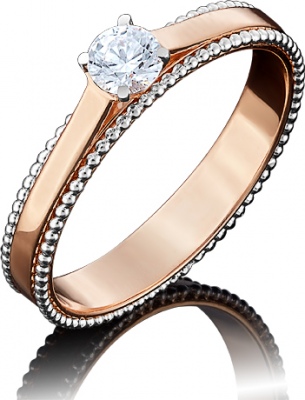 Кольцо с фианитами из золота р. 16,5 PLATINA jewelry