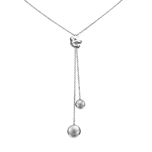 Колье-галстук из белого золота 40 см PLATINA jewelry