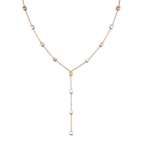 Колье-галстук из комбинированного золота 50 см PLATINA jewelry