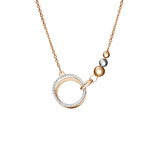 Колье из белого золота/красного золота 45 см PLATINA jewelry