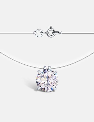 Колье из белого золота/лески 35 см DIALVI JEWELRY