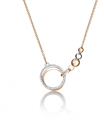 Колье из белого/красного золота 40 см PLATINA jewelry