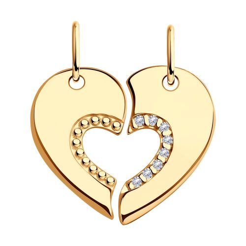 Парные кулоны из серебра Diamant