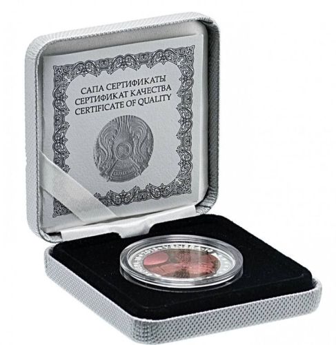 Серебряная монета 500 тенге цветная Венера-10, Казахстан 2015 PF