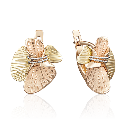 Серьги из комбинированного золоа PLATINA jewelry