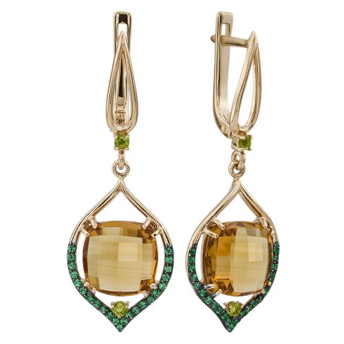 Серьги из красного золота с цитрином ALORIS