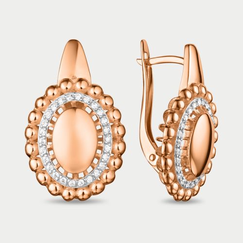 Серьги из розового золота Золотая ладья