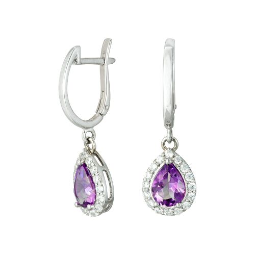Серьги подвески из белого золота ALORIS