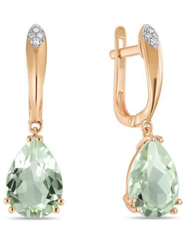 Серьги подвески из красного золота MIUZ Diamonds