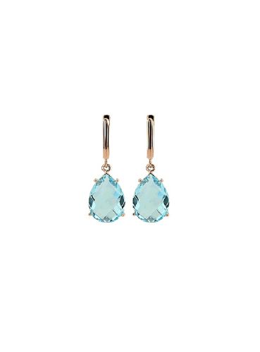Серьги подвески из красного золота с топазом ALORIS