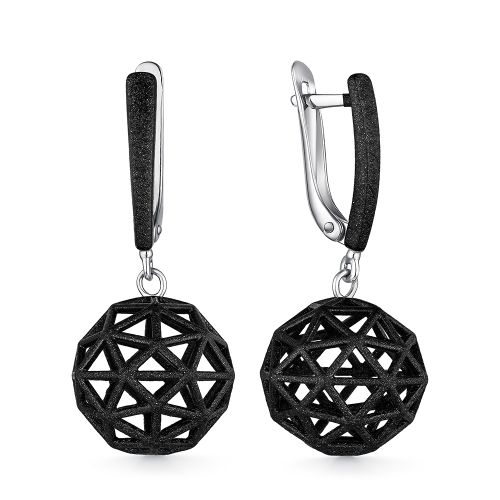 Серьги подвески из серебра De Fleur