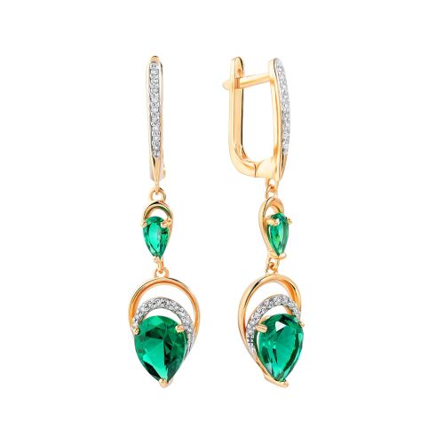 Серьги подвески из золота VALTERA