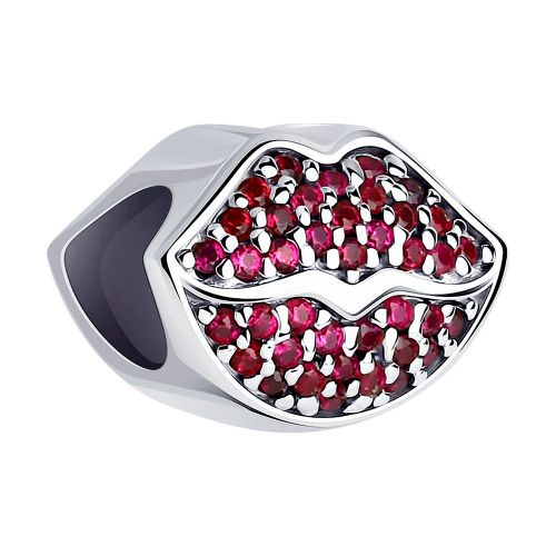 Шарм из серебра с корундами Diamant