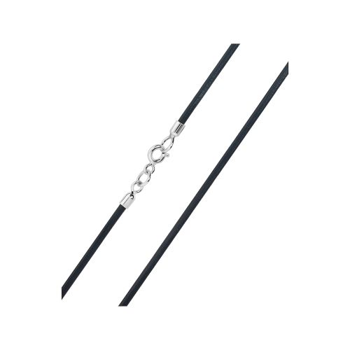 Шнурок из натуральной кожи/серебра 45 см VALTERA