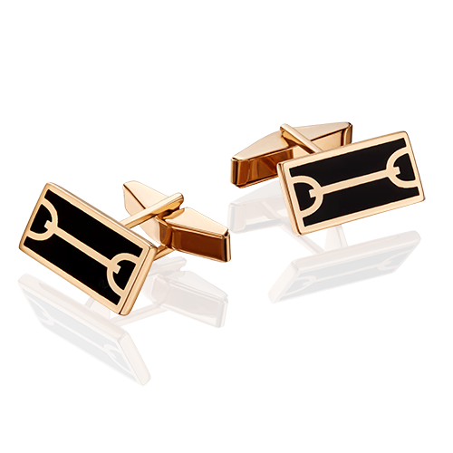Запонки из красного золота с эмалью PLATINA jewelry